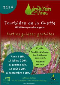 Balades guidées gratuites à la Tourbière de la guette. Le samedi 7 juin 2014 à Neuvy-sur-Barangeon. Cher.  10H00